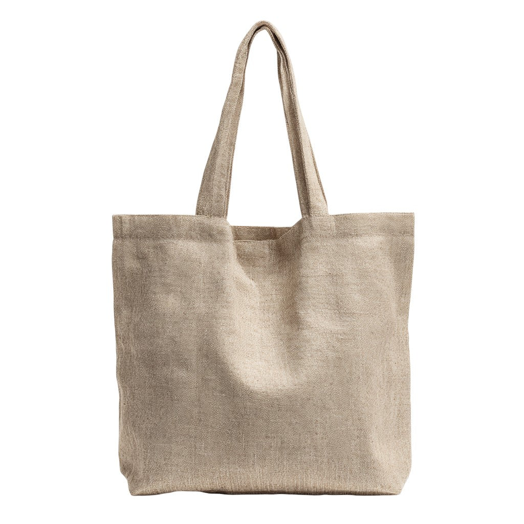 Artisan Linen Blend Tote - Natural Sand Aesthetic