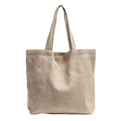 Artisan Linen Blend Tote - Natural Sand Aesthetic